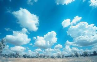 blue sky with clouds photo