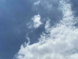 Cloudscape on blue sky background photo