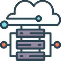 color icon for cloud hosting vector