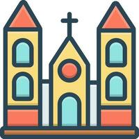 color icon for church vector