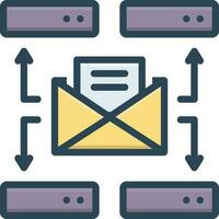 color icon for mailserver vector