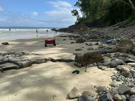 Beach trolley on a beach photo