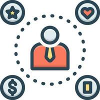 color icon for affectation vector