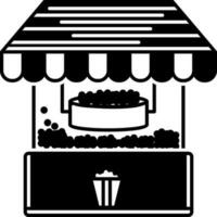 solid icon for pop corn machine vector