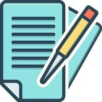 color icon for paperwork vector