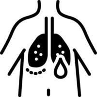 solid icon for hypoxemia vector