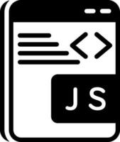 sólido icono para javascript vector