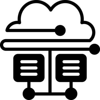 solid icon for cloud database vector