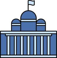 President House Or Court Icon In Blue Color. vector