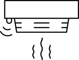 Smoke Detector Icon In Black Line Art. vector