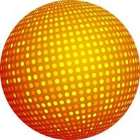 Golden color of disco ball for party concept. vector