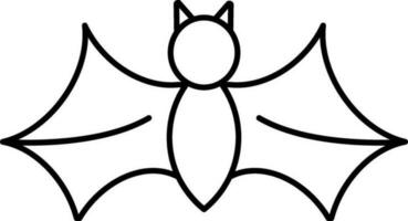 Bat Icon In Black Outline. vector