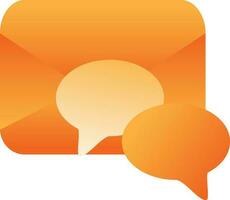 Email Chatting Icon In Orange Color. vector