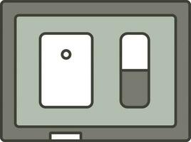 Outlet Switch Icon In Gray And White Color. vector