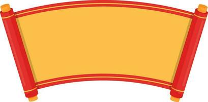 Horizontal Scroll Paper With Copy Space In Yellow And Red Color. vector