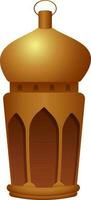 3D Brown Arabic Lantern Element On White Background. vector