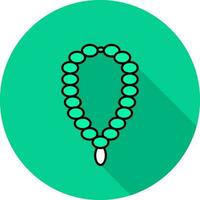 Tasbih Icon On Green Background. vector