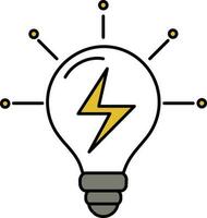 Electric Bulb Icon In Gray And White Color. vector