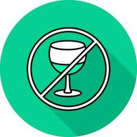 No Drinking Icon On Green Background. vector