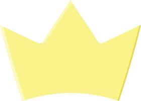 Yellow Crown Icon In Paper Cut. vector