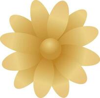 Golden Color Flower Element On White Background. vector