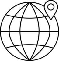 Earth globe with map pin. vector