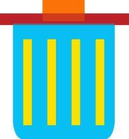 Delete box in blue and yellow, red color. vector