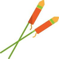 Flat style fireworks rocket. vector