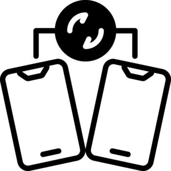 solid icon for syncing with mobile vector