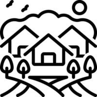 line icon for villages vector