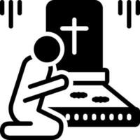 solid icon for bereaved vector