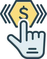 color icon for pay per click vector