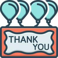 color icon for thank you vector