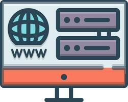 color icon for web hosting vector