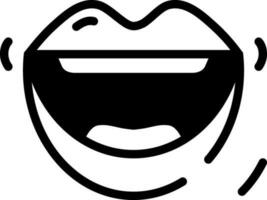 solid icon for mouth vector