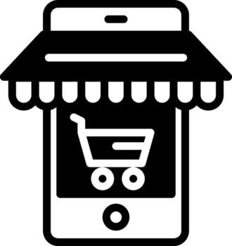 sólido icono para comercio electrónico optimizando vector
