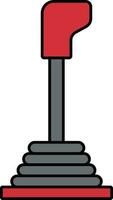 Isolated Gear Stick Icon In Gray And Red Color. vector