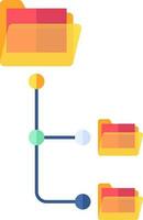 Colorful Connected Folder Icon In Flat Style. vector
