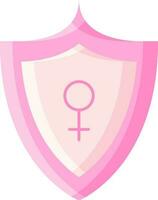 Illustration of Shield With Female Gender Icon in Flat Style. vector