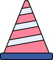 Traffic Cone Icon In Blue And Pink Color. vector