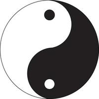 Yin and yang icon with border in stroke. vector