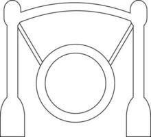 Gong icon with stand in stroke style. vector