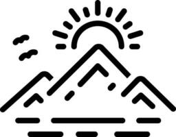 icono de línea para montaña vector