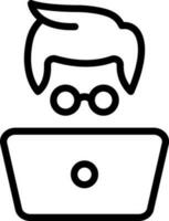 line icon for geek vector