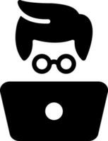 solid icon for geek vector