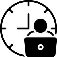 solid icon for man hour vector