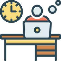 color icon for man hour vector