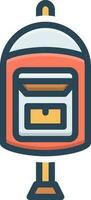 color icon for mailbox vector