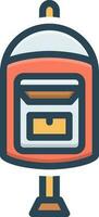 color icon for mailbox vector