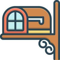 color icon for mailbox vector